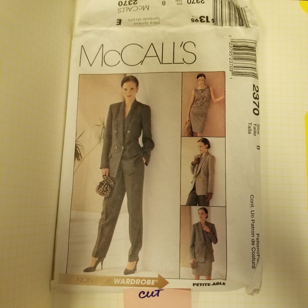 ✅2370 McCalls Sz 8 Sewing Pattern Misses Lined Jack